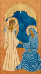 Annunciatie, 2005 (eitempera en 24k goud op hout)