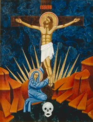 Kruisiging, 2005 (eitempera en 24k goud op hout)