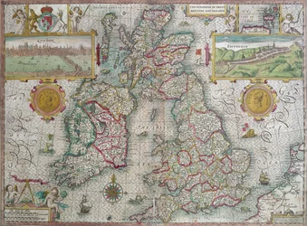 Kaart van het Koninkrijk Groot-Brittannië en Ierland, 1610