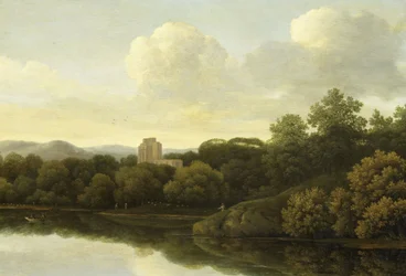 Bosrijk landschap met rivier