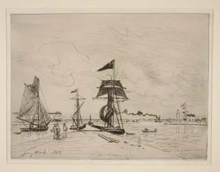 Houten Steiger in de Haven van Honfleur