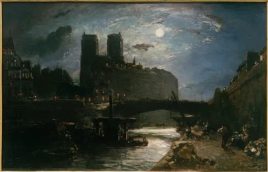 Notre-Dame de Paris bij maanlicht
