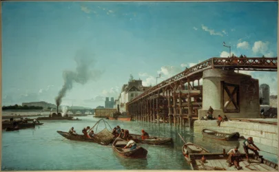 Parijs, havenbrug aan de Seine (Le Pont de l’Estacade)