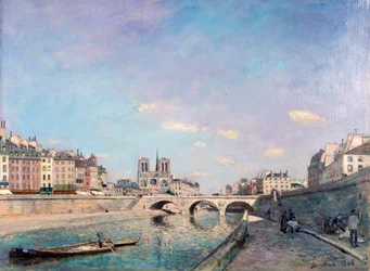 De Seine en de Notre-Dame in Parijs, 1864