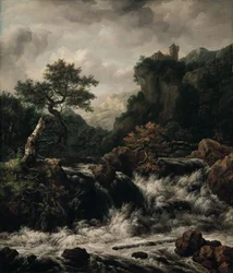 Kopie van een landschap van J. Ruisdael