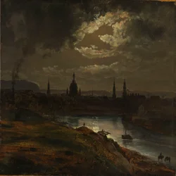 Dresden bij maanlicht