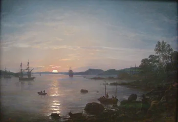 Noors:  Fjord på Holmestrand Fjord bij Holmestrand