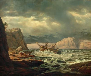 Scheepswrak aan de Noorse kust