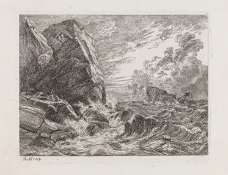 Scheepswrak aan een rotsachtige kust