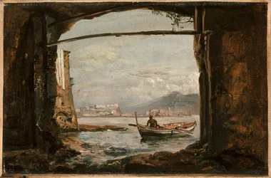 Uitzicht vanaf een grot bij Posillipo