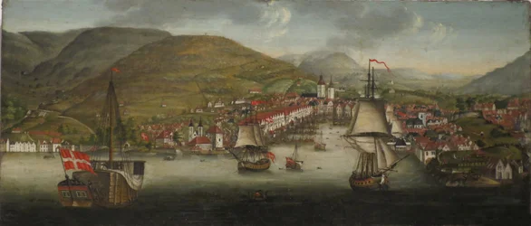 Uitzicht op de haven van Bergen