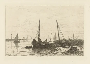 Gezicht op het Zuiderzee nabij Spakenburg