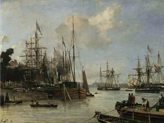 Uitzicht op de haven, Rotterdam