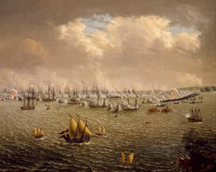 Slag bij Skargard tussen Zweedse en Russische vloten vanwege Zweedse heerschappij over Finland, 10 juli 1790