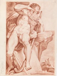Polyphemus speelt op de panfluit