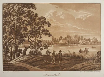 Gezicht op de Dutzendteich bij Neurenberg
