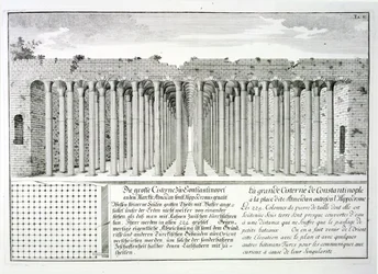 Cisterne onder het Hippodroom, Constantinopel, Turkije, uit 