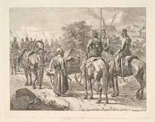 Kozakken begeleiden de regimentscassone