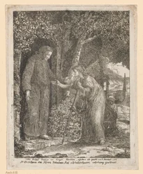 Illustratie bij de ballade van A.G. Bürger “Broeder Graurock en de pelgrimsvrouw”