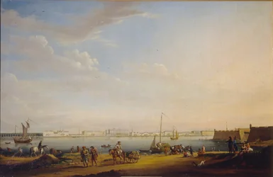 Uitzicht op het Paleisplein en de Zomertuin vanuit het Petersburg District, ca. 1800