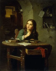 Het jonge schoolmeisje, 1864