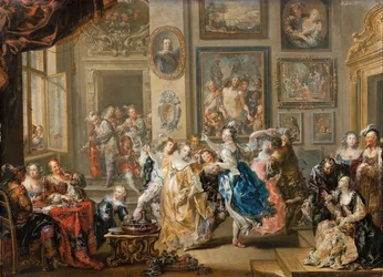Dansscène met paleisinterieur, 1731-1734