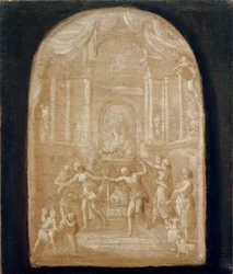 Dans rond het offeraltaar