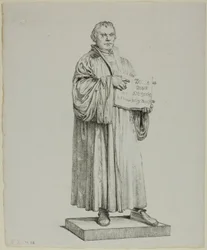 Luthers standbeeld in Wittenberg