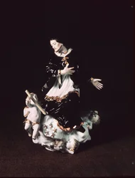 Meissen-figuur van St. Johannes Nepomuk, van een barokgroep, ca. 1731 (porselein)