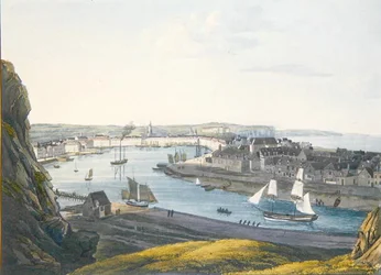 Uitzicht op Dieppe, begin 19e eeuw
