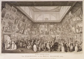 Interieur van Somerset House met een tentoonstelling van de Royal Academy of Arts in 1787