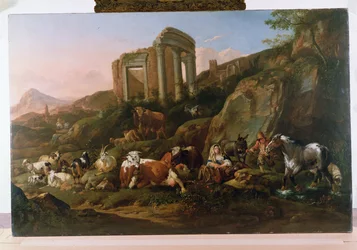 Klassiek landschap met dieren