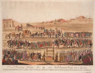 De Intocht van Sultan Selim III bij het Omdoen van de Sabel op 13 april 1789, 1789