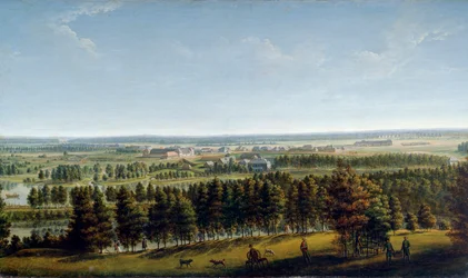 Paleispark gezien vanaf het Gatchina-paleis, 1790s