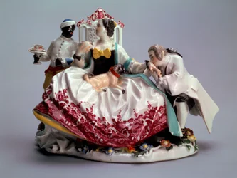 Dame met schoothondje, 1737