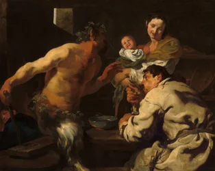 De sater en de boer, mogelijk ca. 1623-1626 (olieverf op doek)
