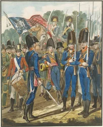 Leden van de City Troop en andere soldaten uit Philadelphia