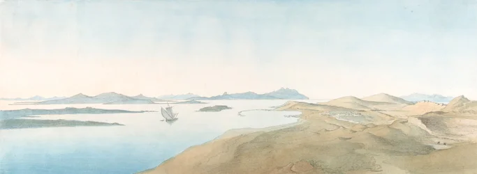 Panoramisch Uitzicht op de Eilanden van Delos, begin 19e-eind 19e eeuw