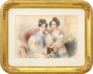 Dubbelportret van de Aartshertoginnen Maria Theresa 1816-1867 en Maria Karoline 1825-1915, 1832