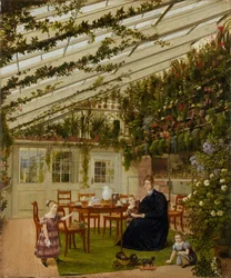 De familie van de heer Westfal in de serre, 1836