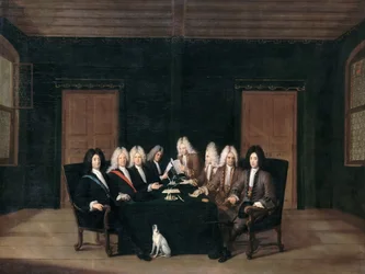 De gezanten van het vredescongres van Baden op 7 september 1714