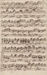 Allegro (cembalo solo) uit de eerste versie van de sonate nr. 6 G-Dur voor viool en obligaat cembalo