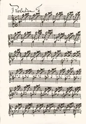 Pagina van een bladmuziek voor Johann Sebastian Bach