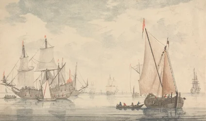 Kastelen, Ruïnes en Zeegezichten - Zes Gekleurde Gravures