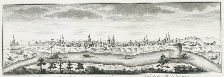 Uitzicht op Yeniseysk, ca. 1735