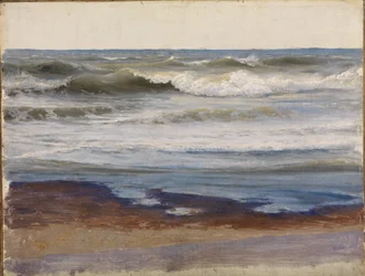 Zeebranding aan de kust van Normandië