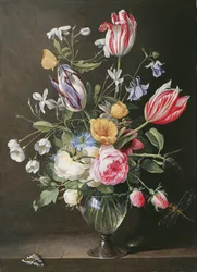 Bloemen in een glazen vaas