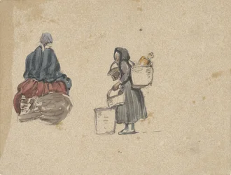 Twee studies van vissersvrouwen