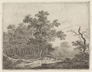 Landschap met eik en vee