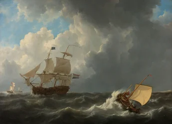 Schepen in een woeste zee